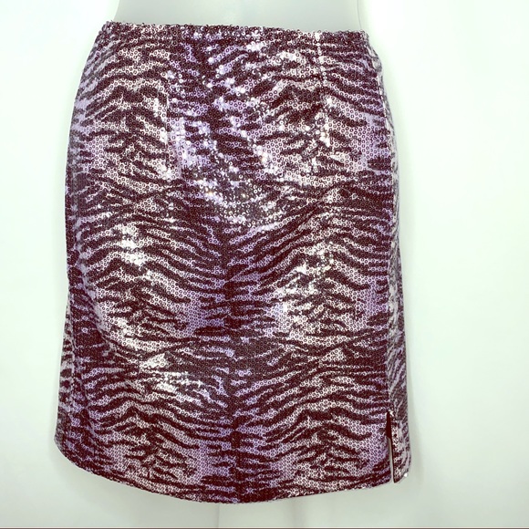 NWT Nasty Gal Zebra Sequin mini skirt Sz 4 - Picture 1 of 3